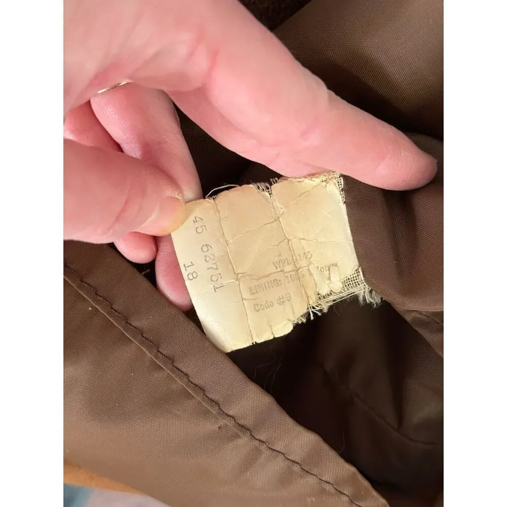 Vintage Brown Suede Leather Fringe The Leather Shop Sears Jacket Sz 18 GS - Picture 8 of 9